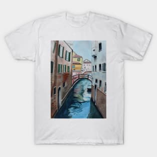 Canal in Venice Mixed Media T-Shirt